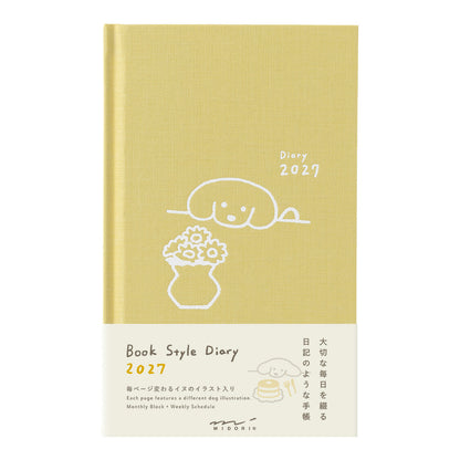 Midori Book Style Diary Dog Yellow B6 2027