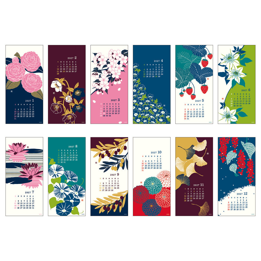 Midori Echizen Muurkalender 2027 Flower (S)