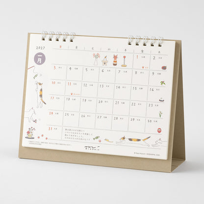 Midori Kalender 2027 Ring Cats Medium