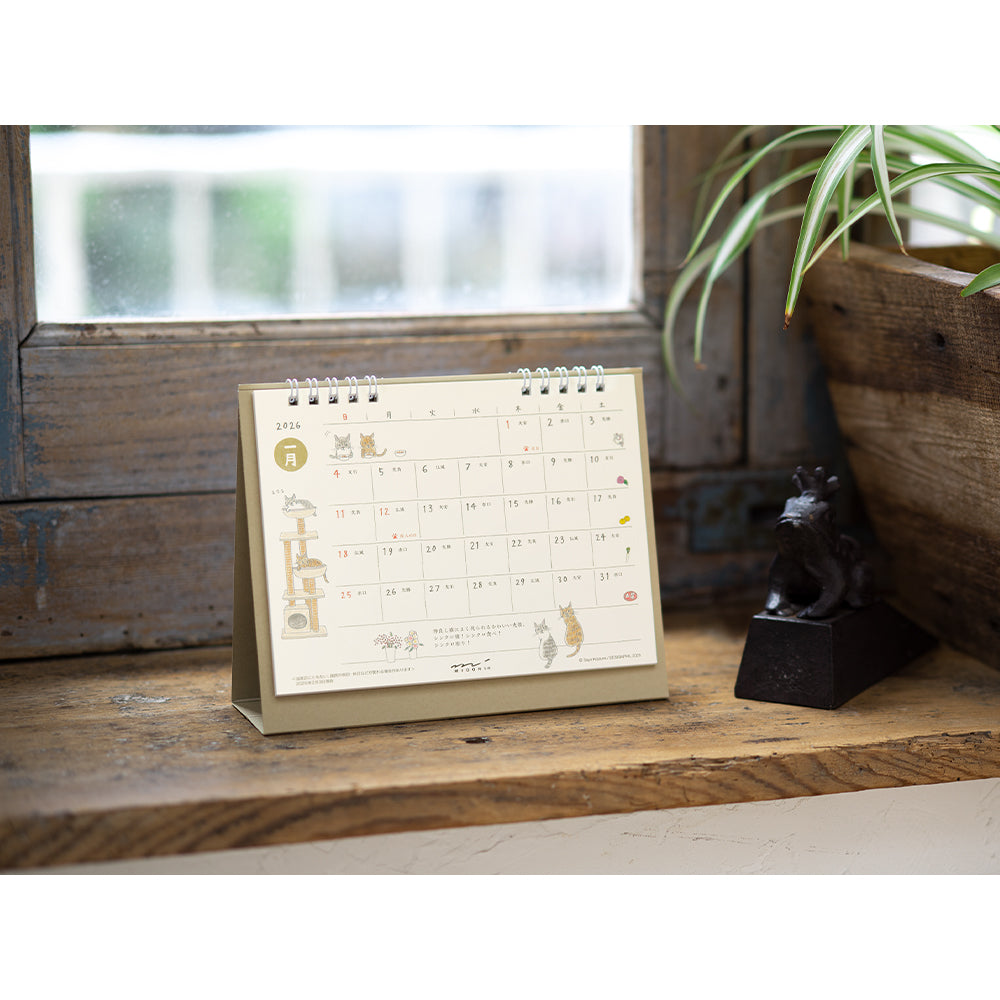 Midori Kalender 2026 Ring Cats Medium