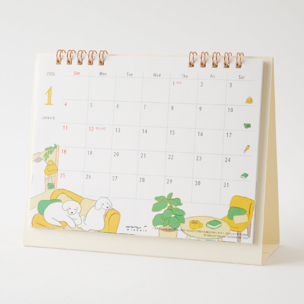 Midori Kalender 2026 Ring Dogs Medium