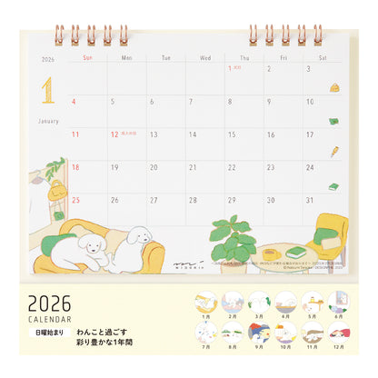 Midori Kalender 2026 Ring Dogs Medium