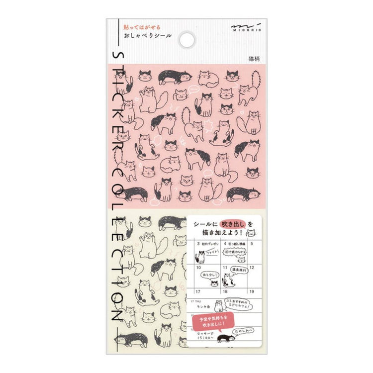 Midori Diary Sticker Chatty Cat – Japanse plannerstickers