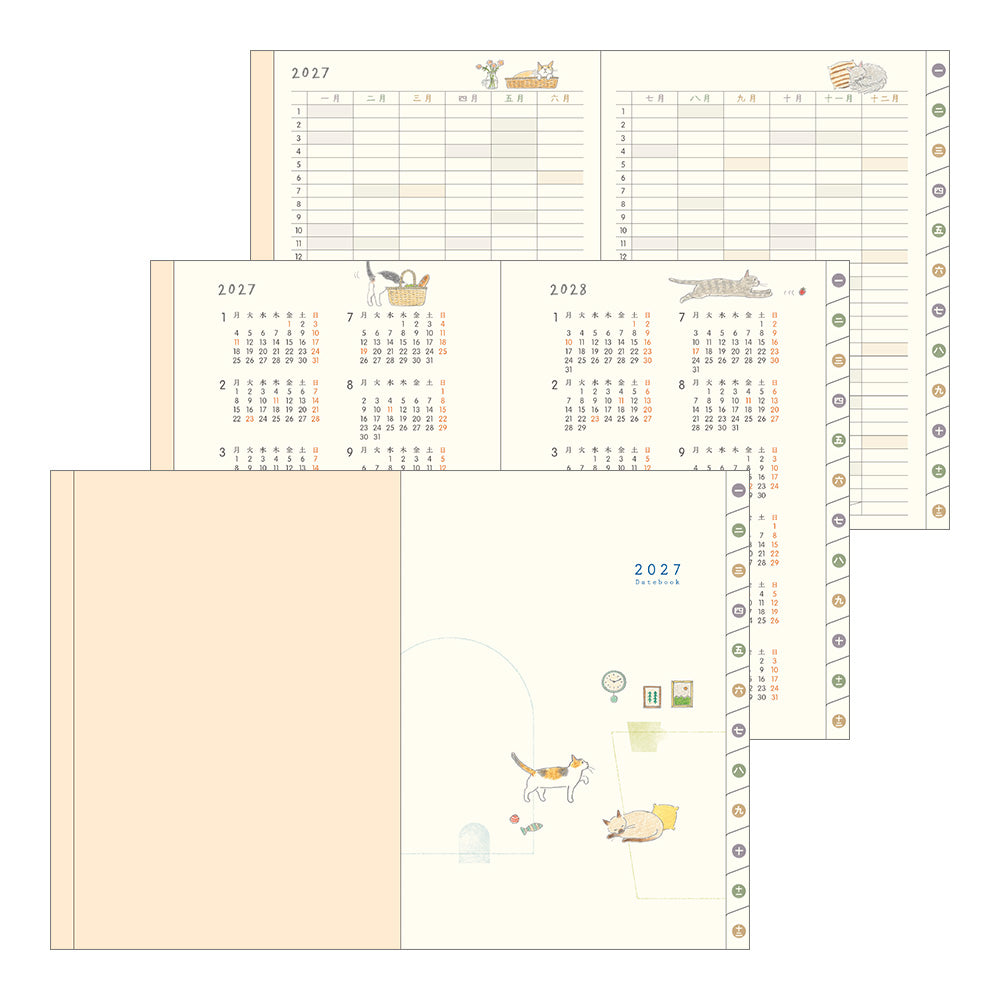 Midori Pocket Diary 2027 A6 Cat