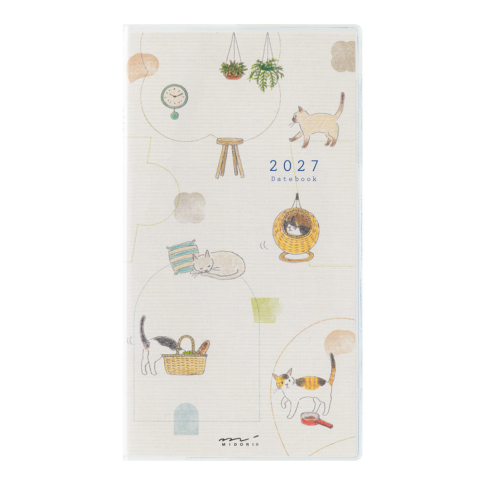 Midori Pocket Diary 2027 Slim Cat