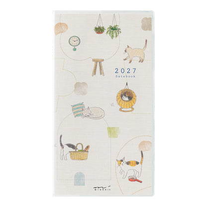 Midori Pocket Diary 2027 Slim Cat