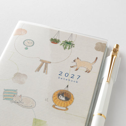 Midori Pocket Diary 2027 Slim Cat