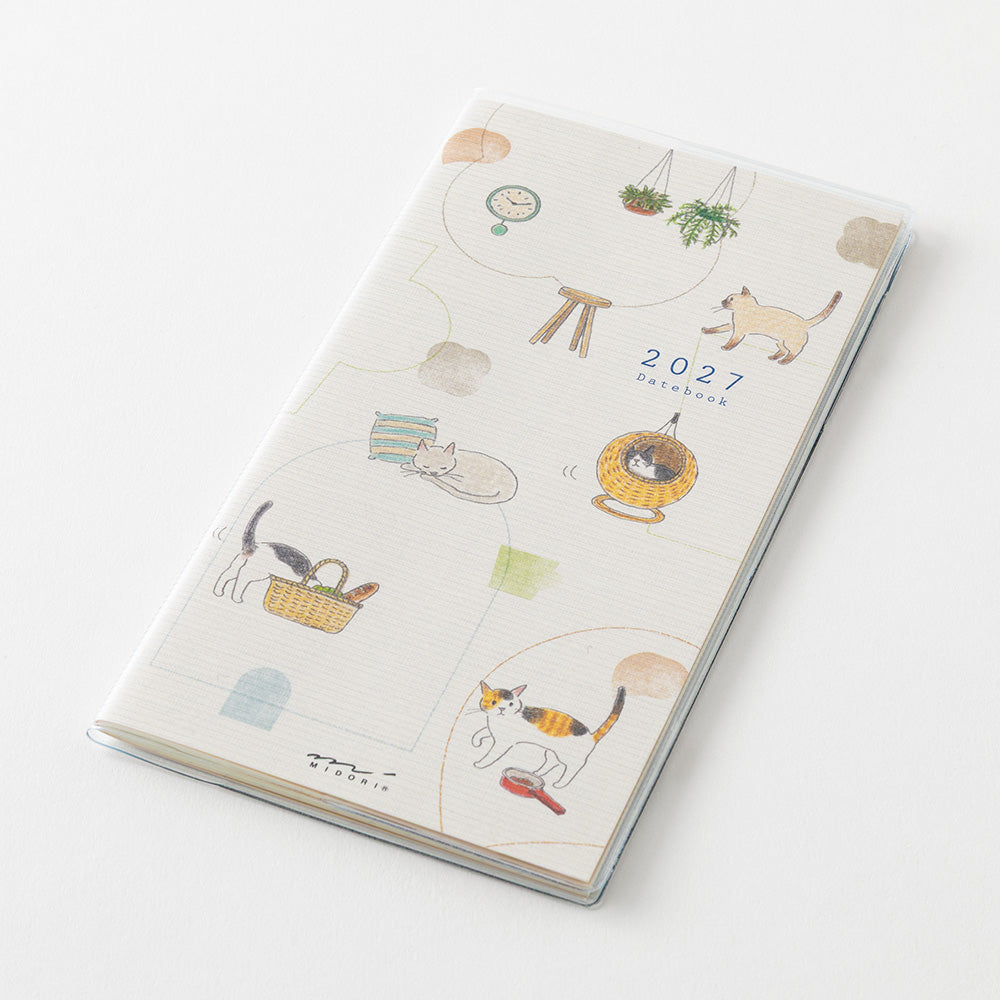 Midori Pocket Diary 2027 Slim Cat