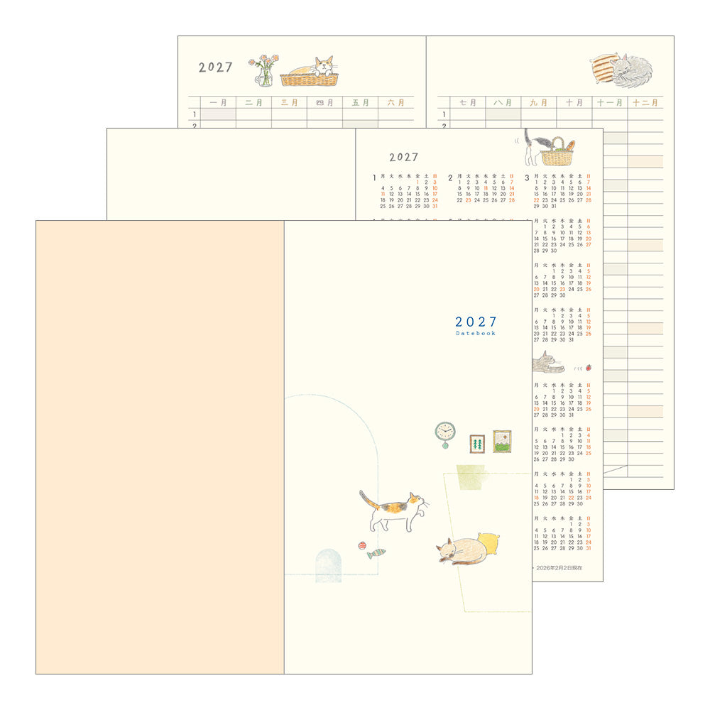 Midori Pocket Diary 2027 Slim Cat
