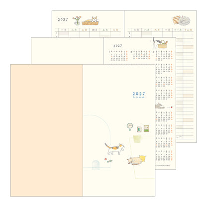 Midori Pocket Diary 2027 Slim Cat