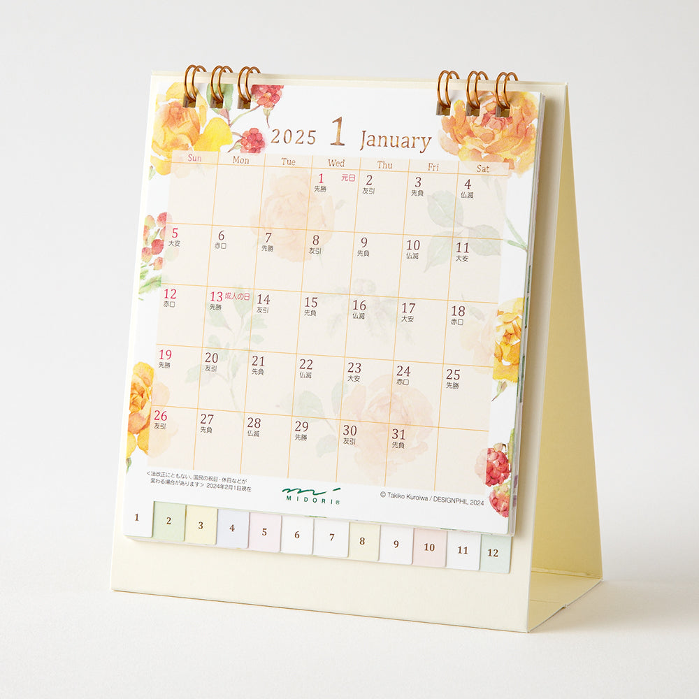 Midori Kalender Ring Flowers