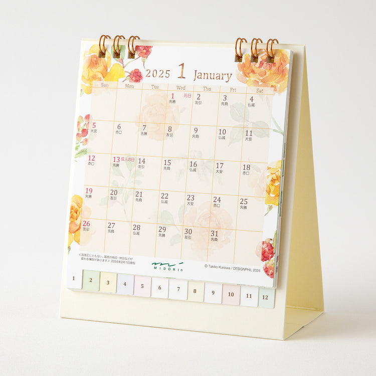 Midori Kalender Ring Flowers