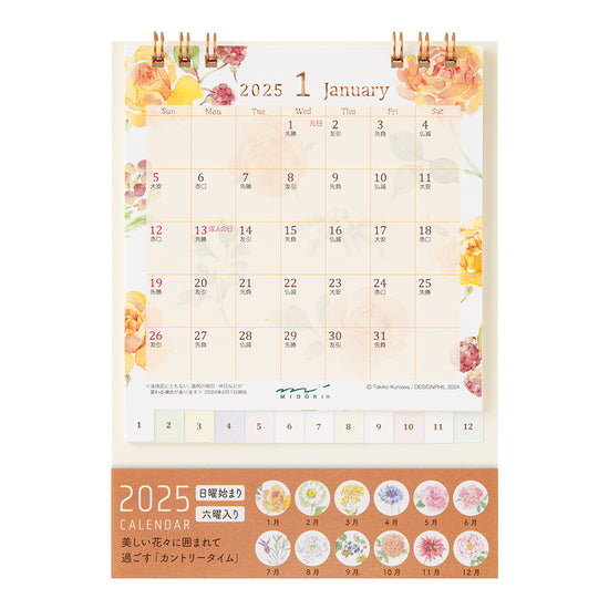 Midori Kalender Ring Flowers