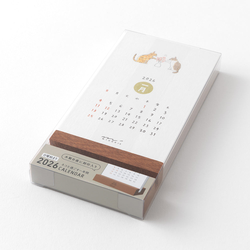 Midori Stand Kalender 2026 Cats