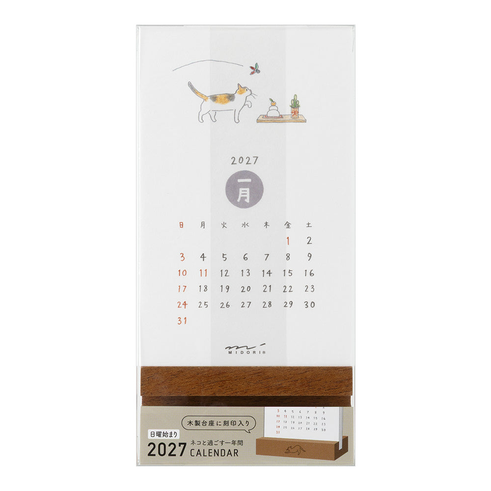 Midori Stand Kalender 2027 Cats