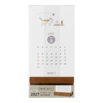 Midori Stand Kalender 2027 Cats