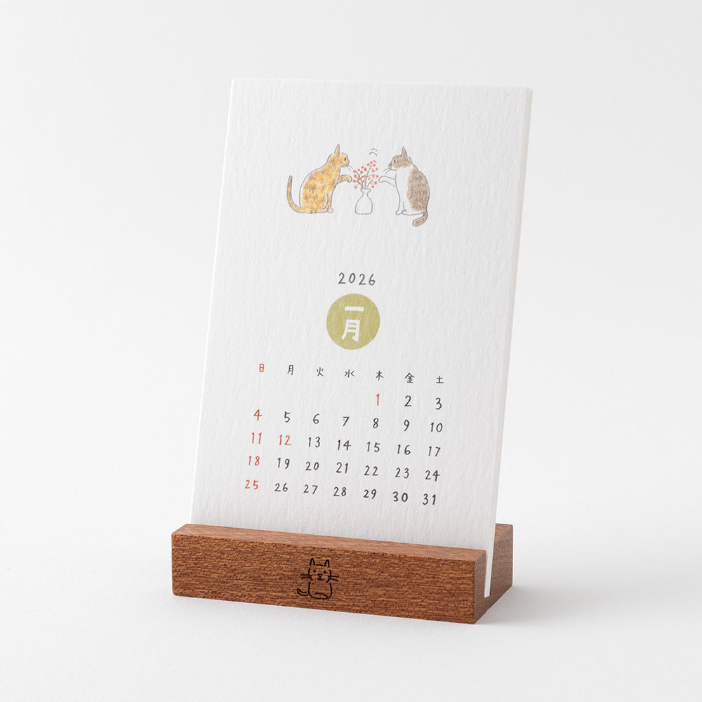 Midori Stand Kalender 2026 Cats
