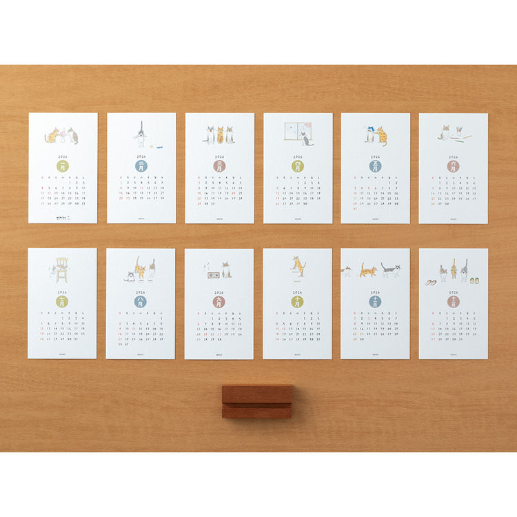 Midori Stand Kalender 2026 Cats