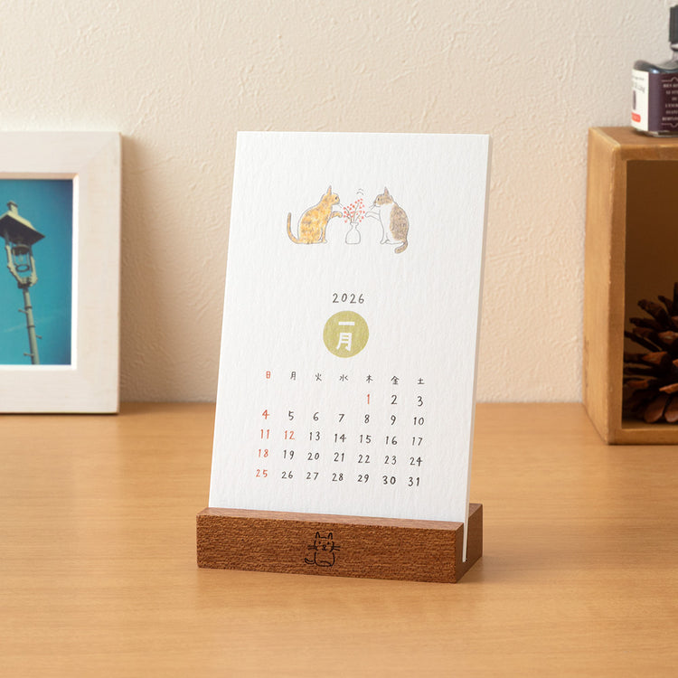 Midori Stand Kalender 2026 Cats