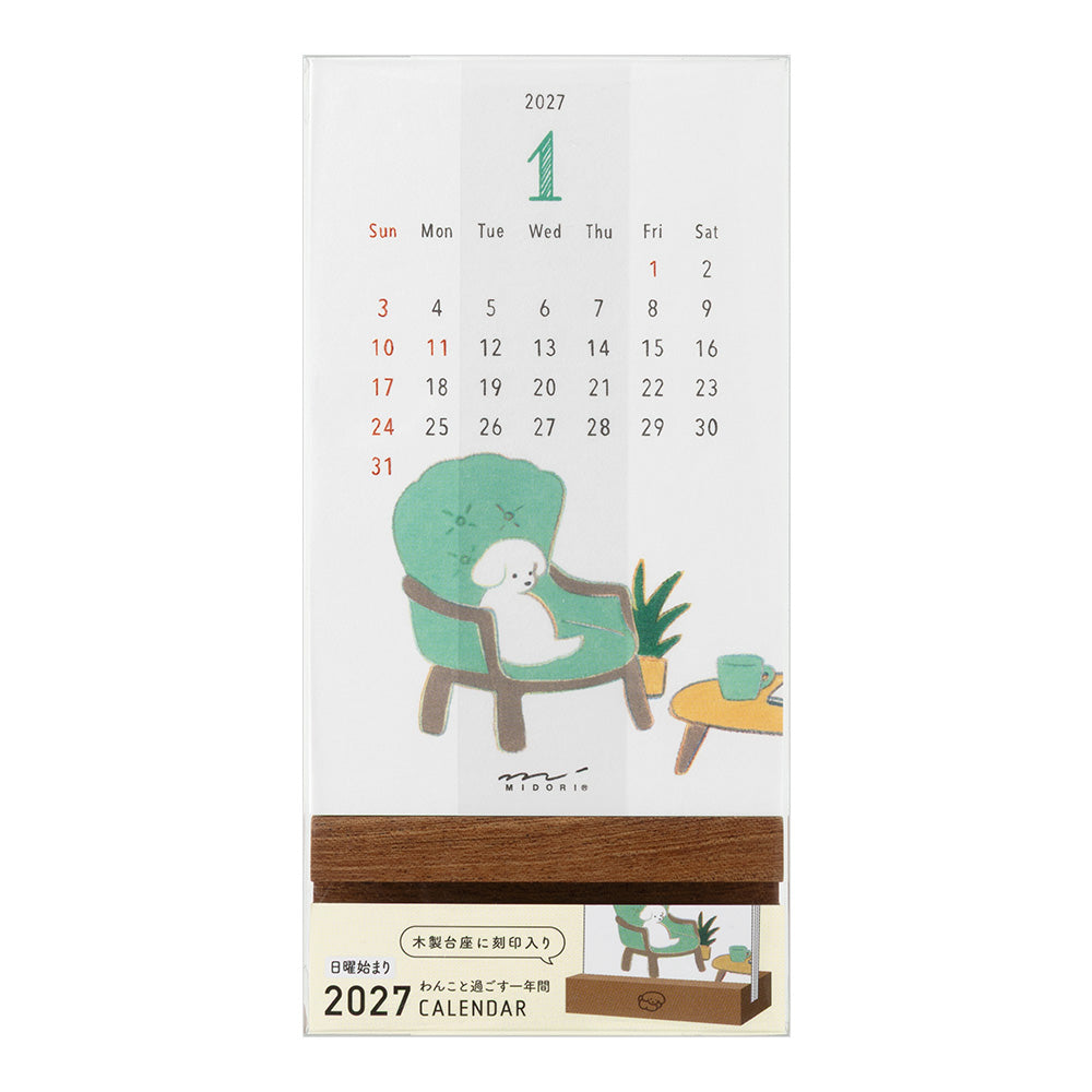 Midori Stand Kalender 2026 Dogs