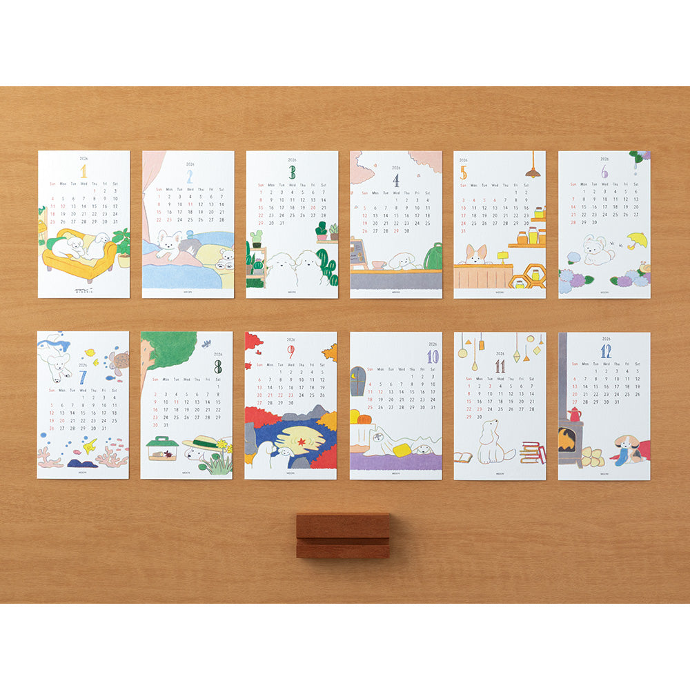 Midori Stand Kalender 2026 Dogs 