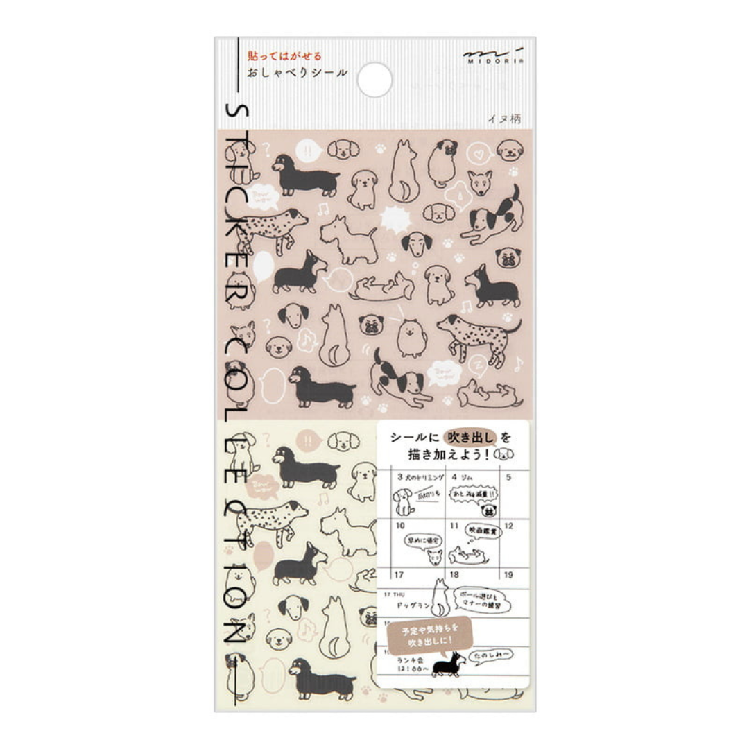 Midori Journal Stickers Chatty Dogs