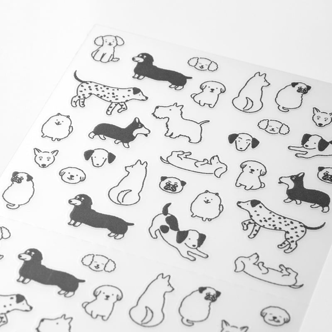 Japanse stationery, de Midori Journal Stickers Chatty Dogs