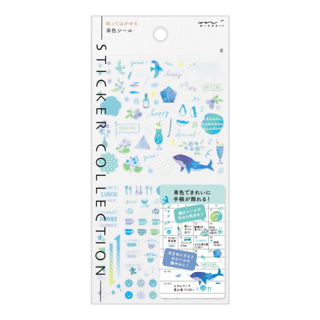 Midori Diary Stickers Color Blue 