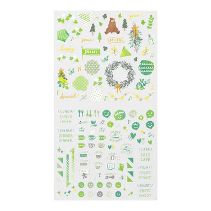 Midori Diary Stickers Color Green | Japanse Plannerstickers voor Journaling