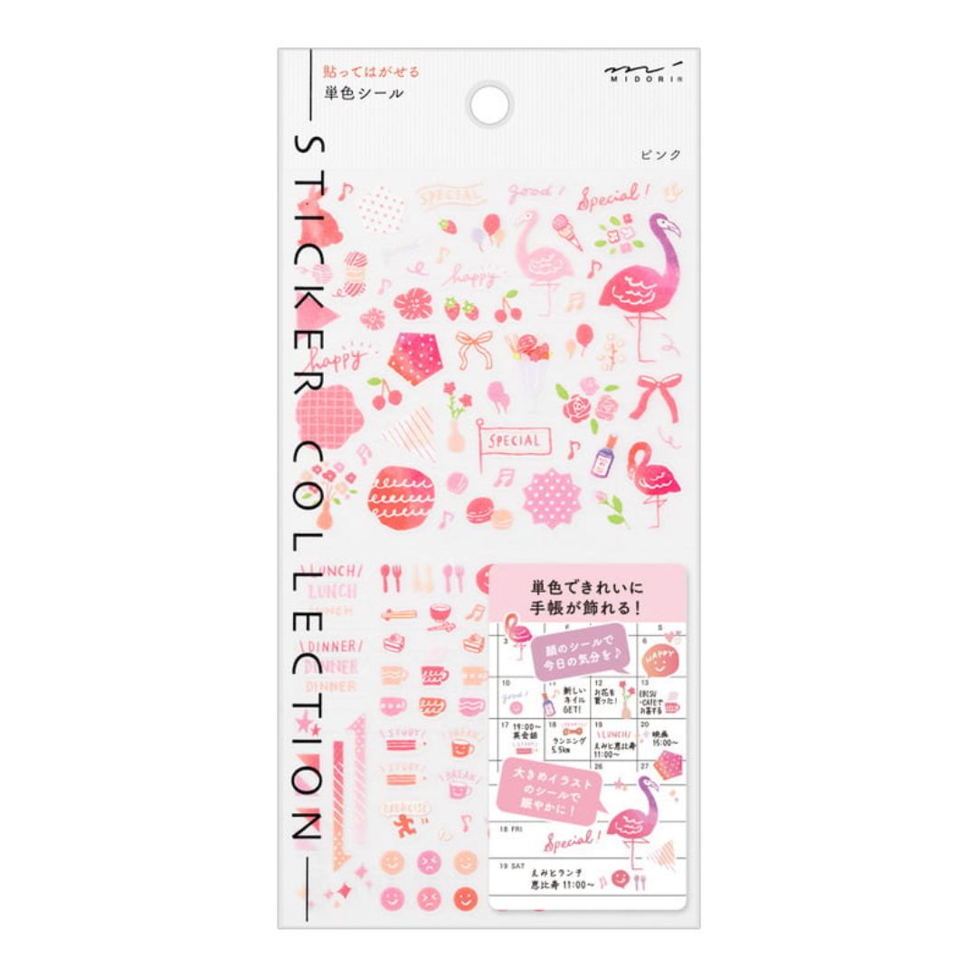 Midori Journaling Stickers Color Pink