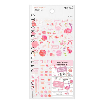 Midori Journaling Stickers Color Pink