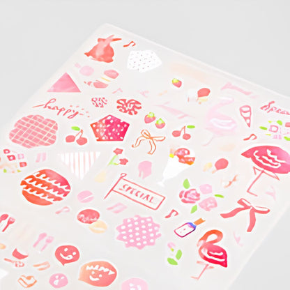 Midori Diary Stickers Color Pink | Japanse Plannerstickers voor Journaling