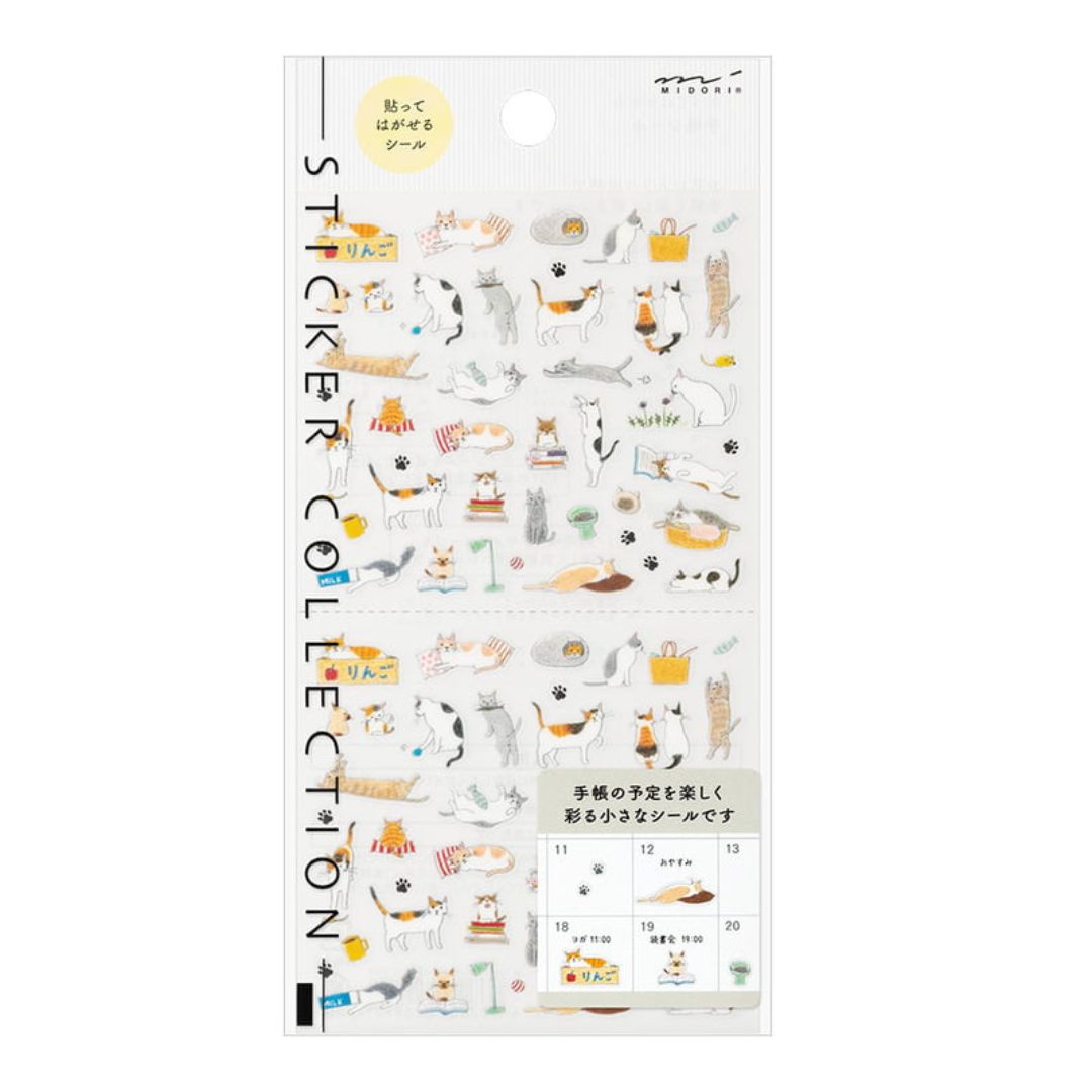 Midori Diary Stickers Small Cats