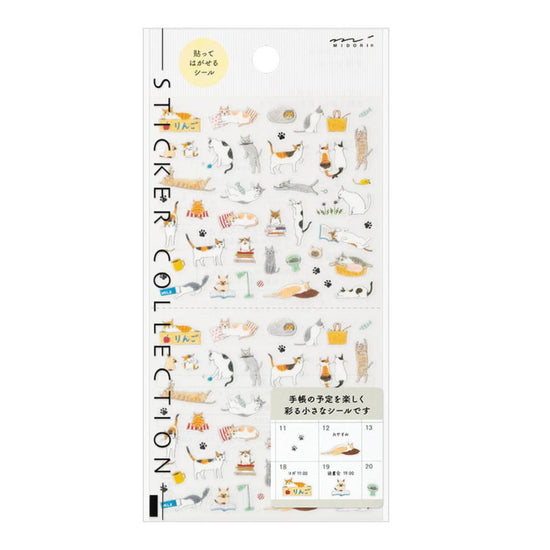 Midori Diary Stickers Small Cats
