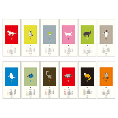 Midori Echizen Muurkalender 2026 Animal (S)