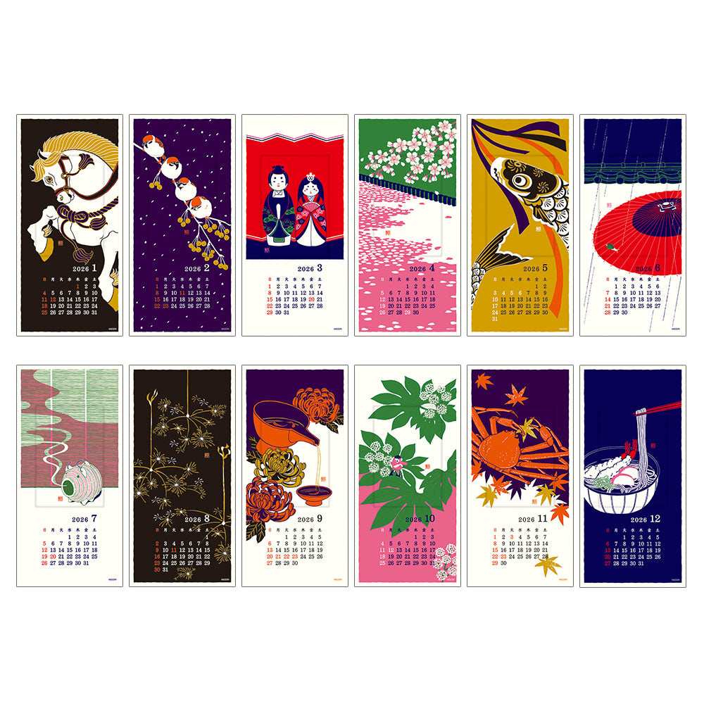 Midori Echizen Muurkalender 2026 Seasonal Tradition (S)