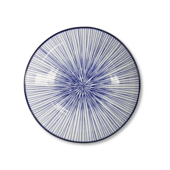 Nippon Blue pastabord van Japans aardenwerk met indigo-blauw patroon – Roppongi.nl