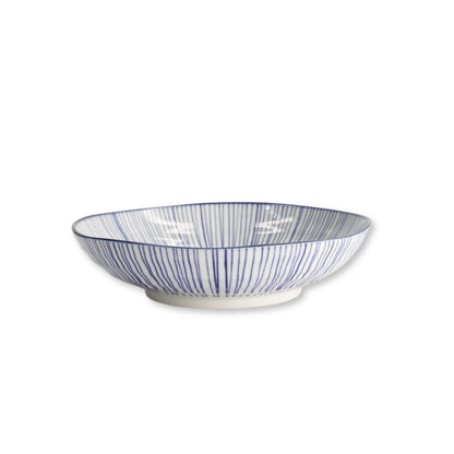 Nippon Blue pastabord van Japans aardenwerk met indigo-blauw patroon – Roppongi.nl