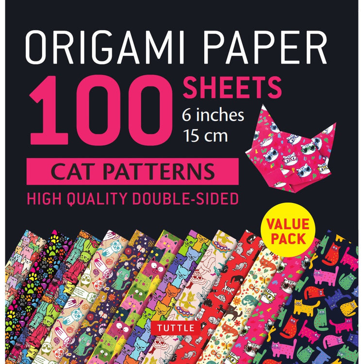 Origami papier dubbelzijdig  katten patronen 15x15cm