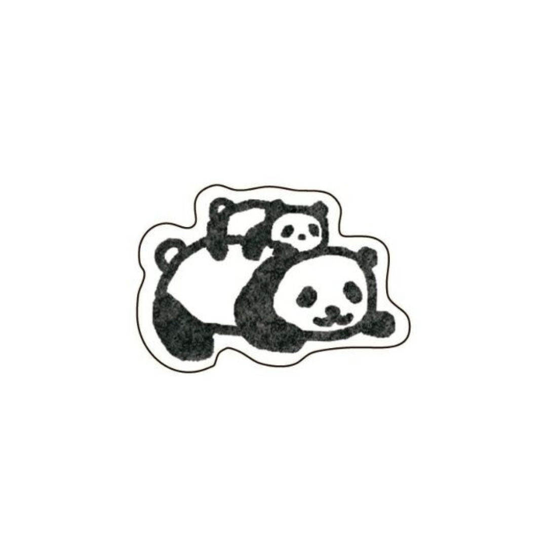 washi flake stickers panda