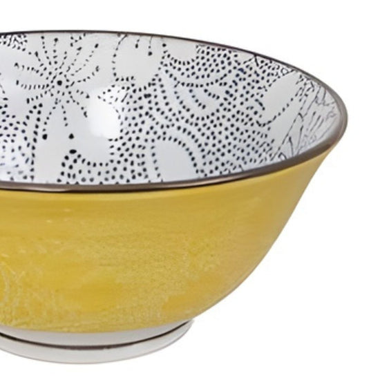 Japanse kom Tokyo Design Studio sakura zwart-geel 450ml