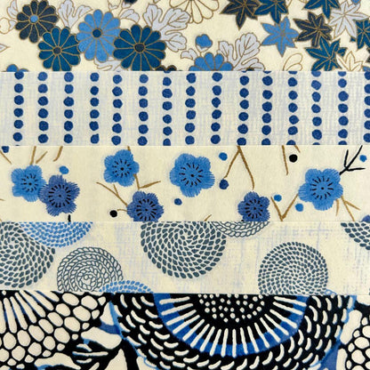 Shogado Origamipapier Kyoto | Blue| 10 Velletjes met Japanse Patronen