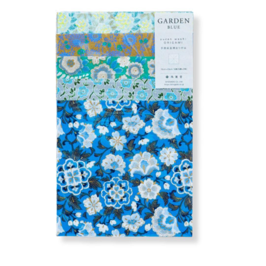Shogado Origamipapier Kyoto | Garden Blue| 10 Velletjes met Japanse Patronen