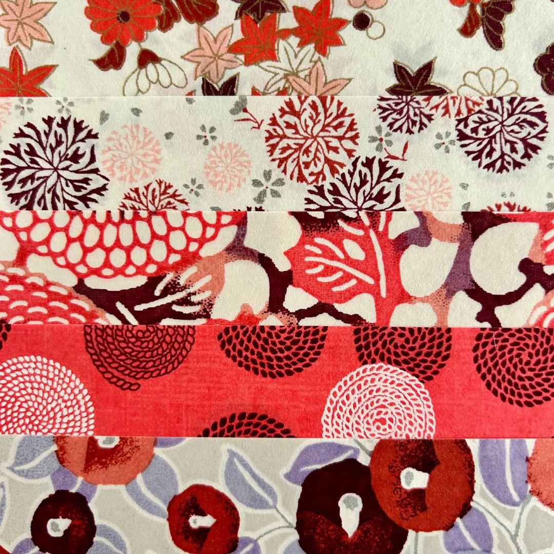 Shogado Origamipapier Kyoto | Red | 10 Velletjes met Japanse Patronen