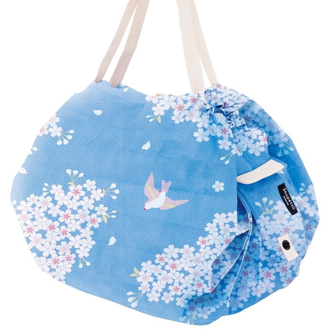 Shupatto Foldable Hana ni Tori – opvouwbare tas L (40L) van polyester