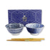 Tayo Bowl cadeau-set met twee blauwe Japanse kommen van 500 ml en twee paar chopsticks, modern Japans design.