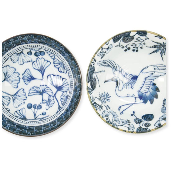 Japanse kommenset Flora Japonica met bloemenmotief, inclusief chopsticks, 500 ml ramenkommen.