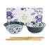Cadeau-set Flora Japonica met twee Japanse kommen van 500 ml en twee paar chopsticks, botanisch design van Tokyo Design Studio.