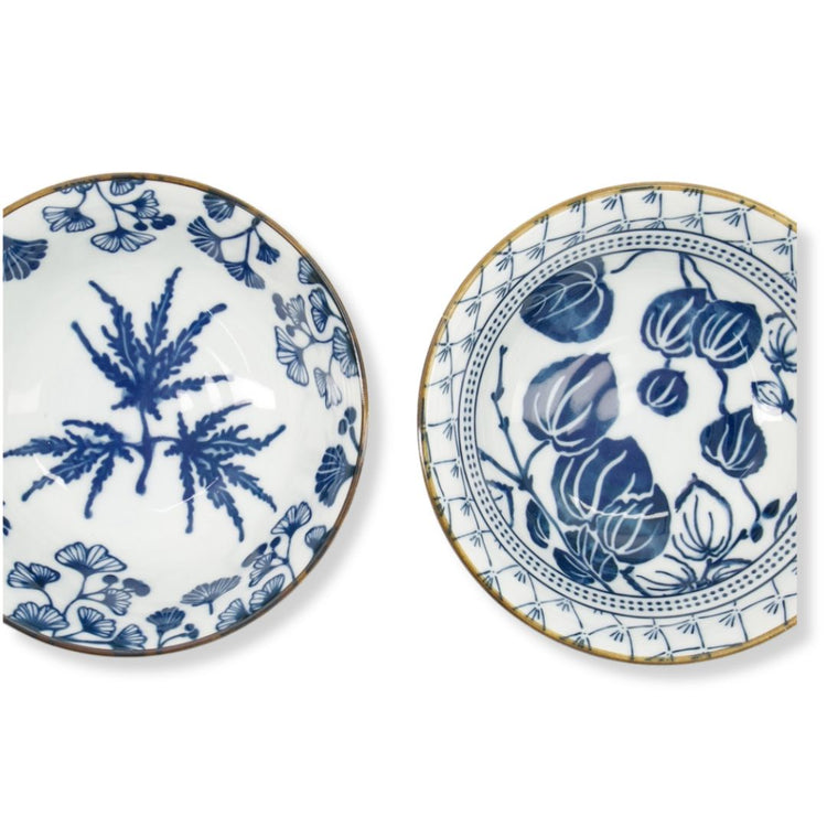 Japanse kommenset Flora Japonica met bloemenmotief, inclusief chopsticks, 500 ml ramenkommen.