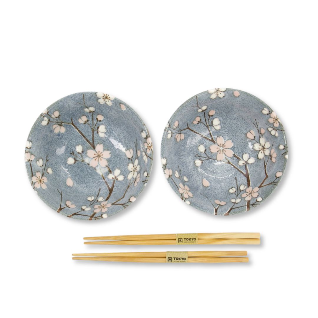 Japanse sakura kommenset Fujisakura, inclusief eetstokjes, ideaal voor ramen en soep.